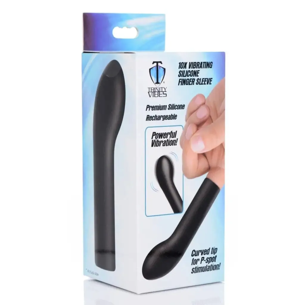 10x Vibrating Curved Silicone Finger Massager