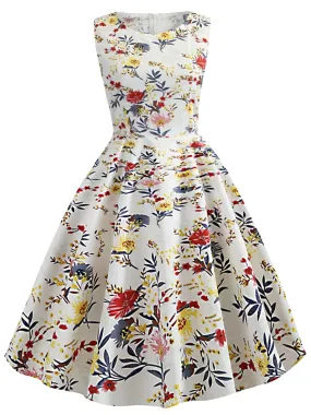 1950s Floral Inspired Swing Dress