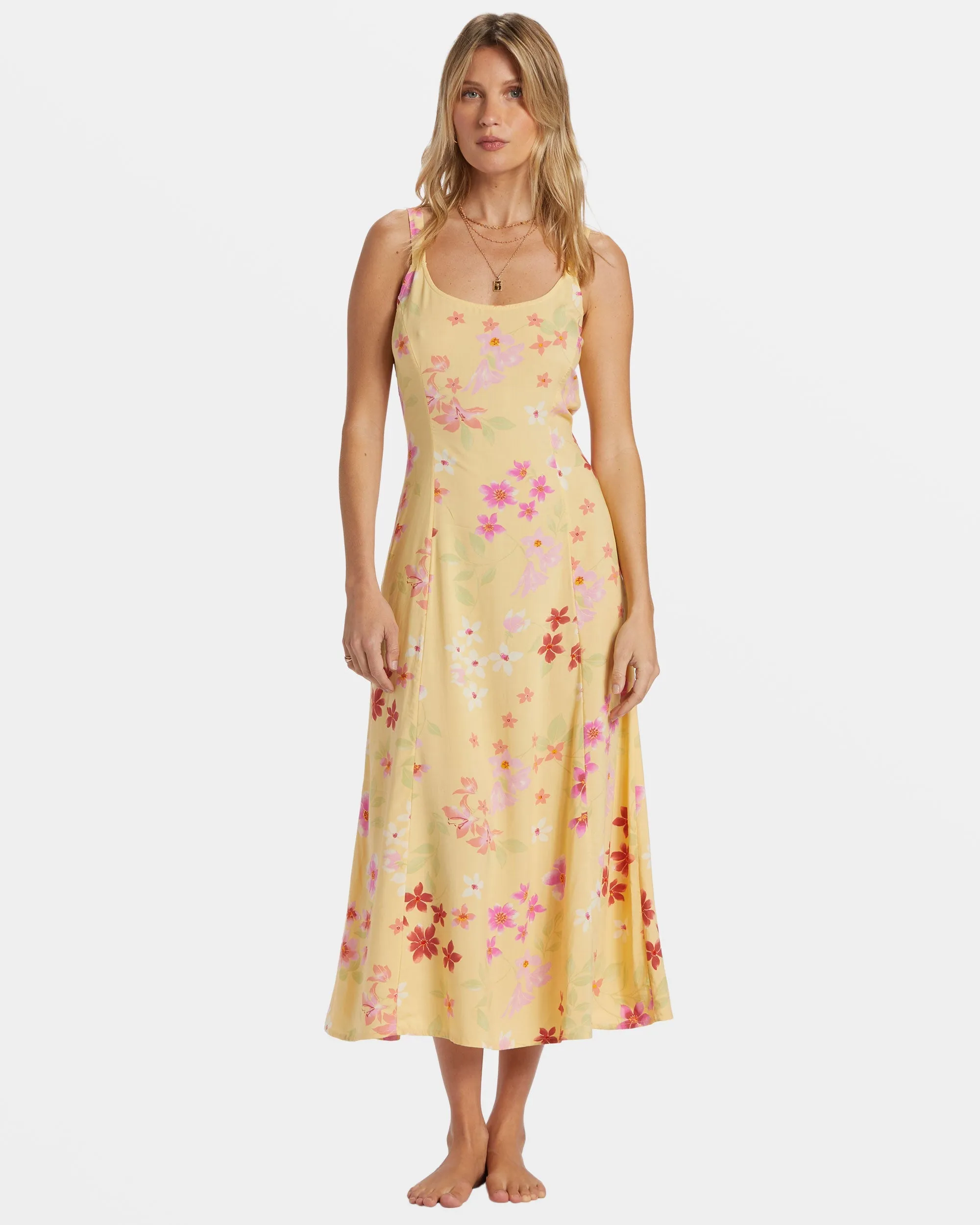 90's Calling Midi Dress - Pale Yellow