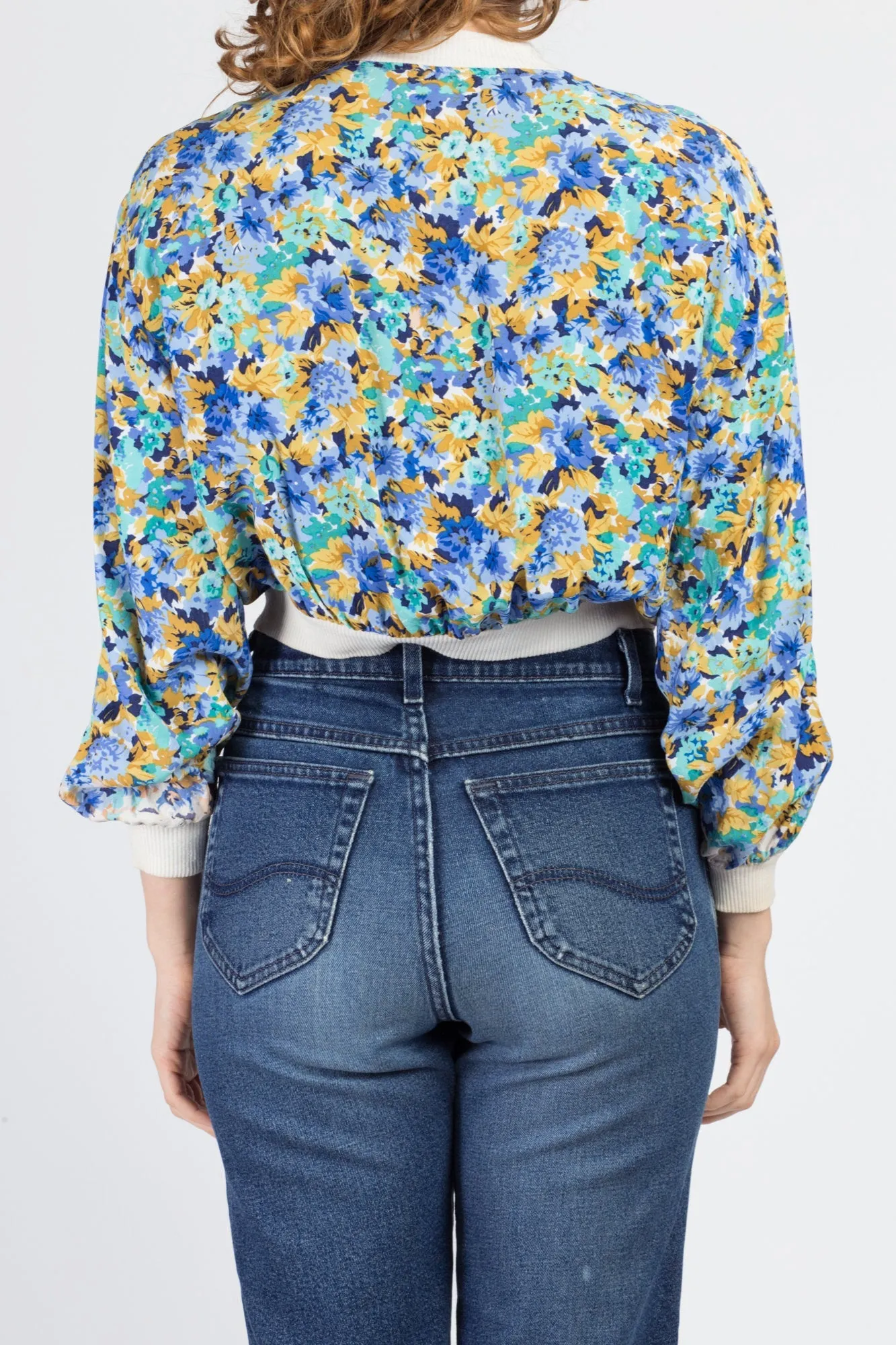 90s Cropped Floral Jacket - Small