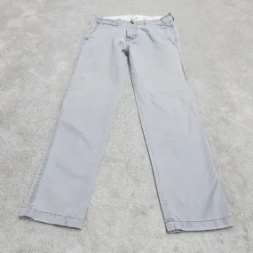 Abercrombie & Fitch Mens Straight Leg Chino Pant Low Rise Gray Size W30XL32