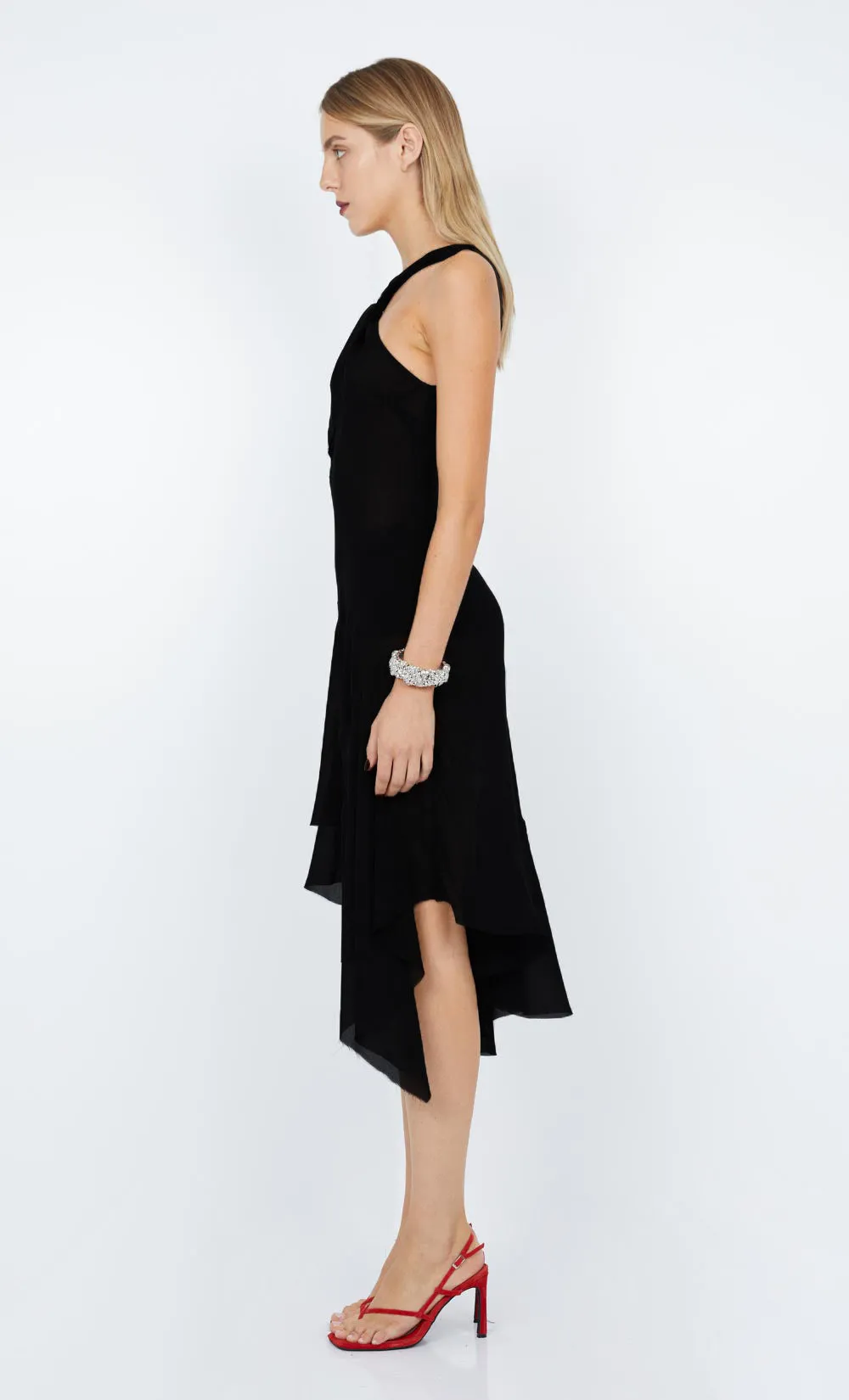 AIDA HALTER DRESS - BLACK