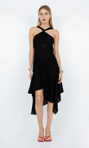 AIDA HALTER DRESS - BLACK