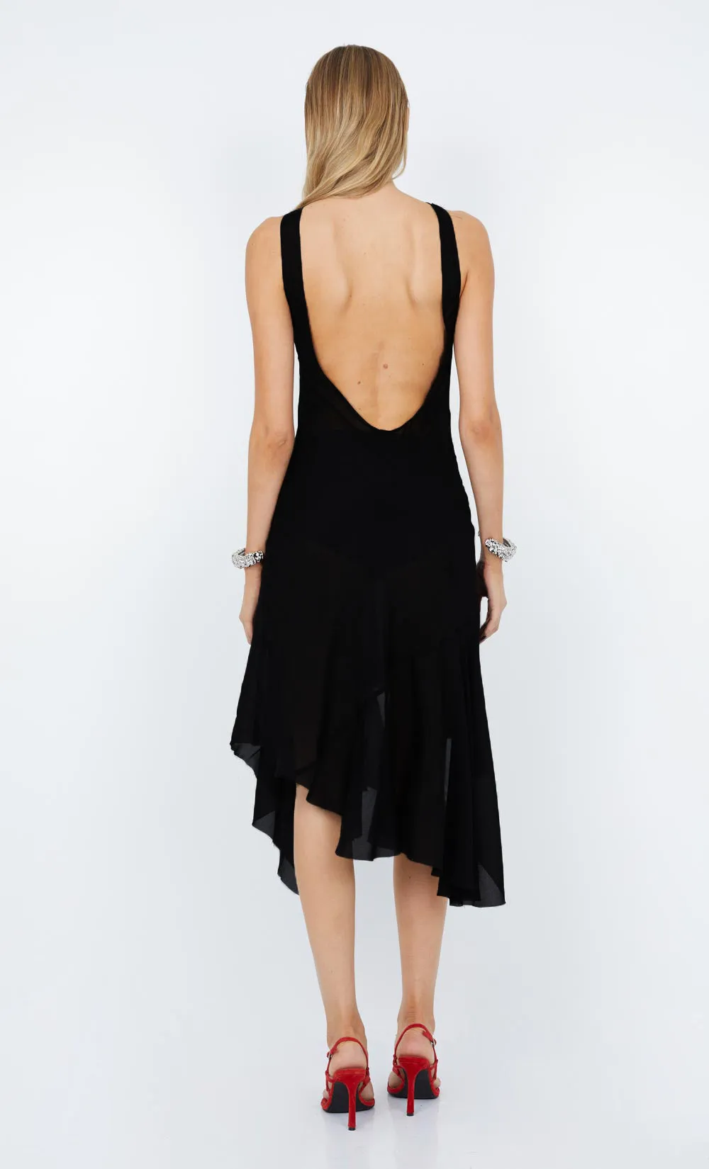 AIDA HALTER DRESS - BLACK