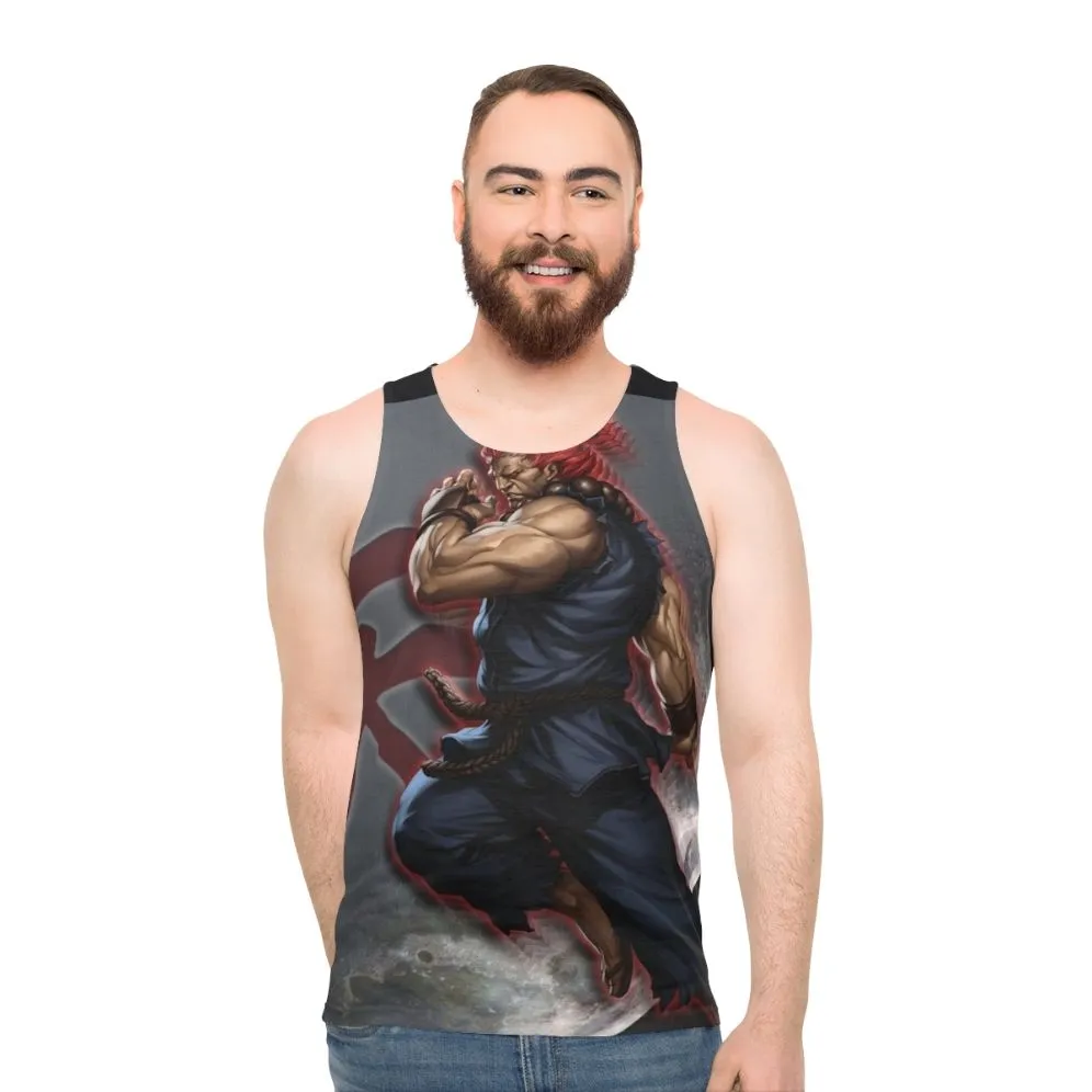 Akuma Unisex Athletic Tank Top with Graphic Design