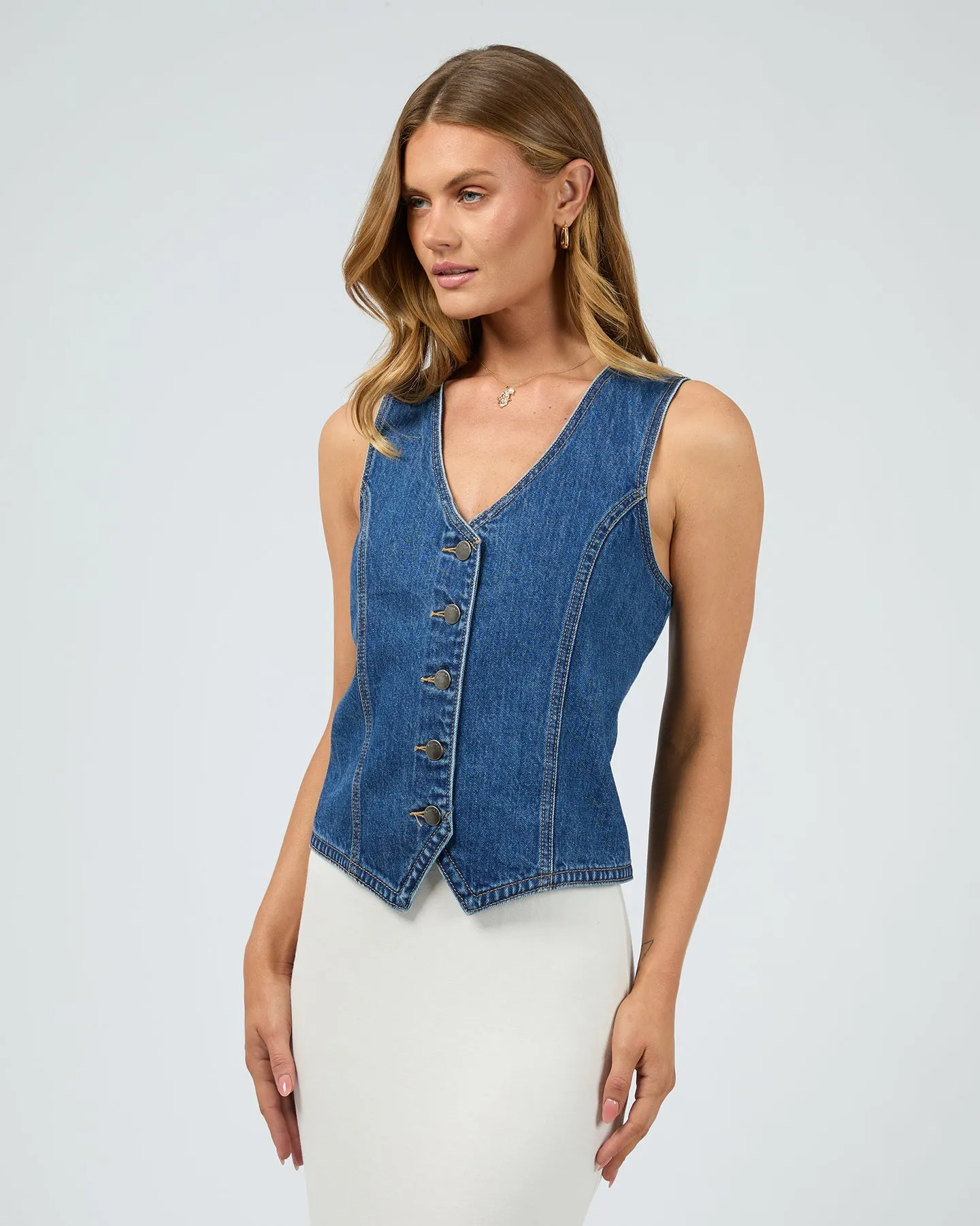 All About Eve Korin Vest - Blue