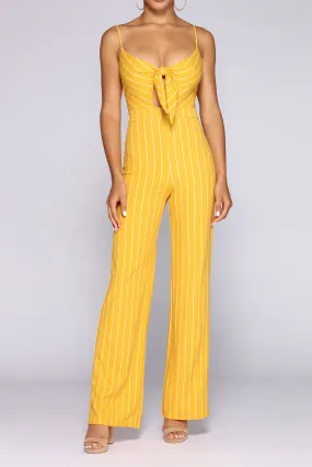 All For One Striped Jumpsuit