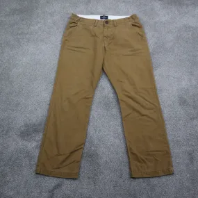 American Eagle Men Original Chino Pants Straight Leg Mid Rise Brown Size W34XL32