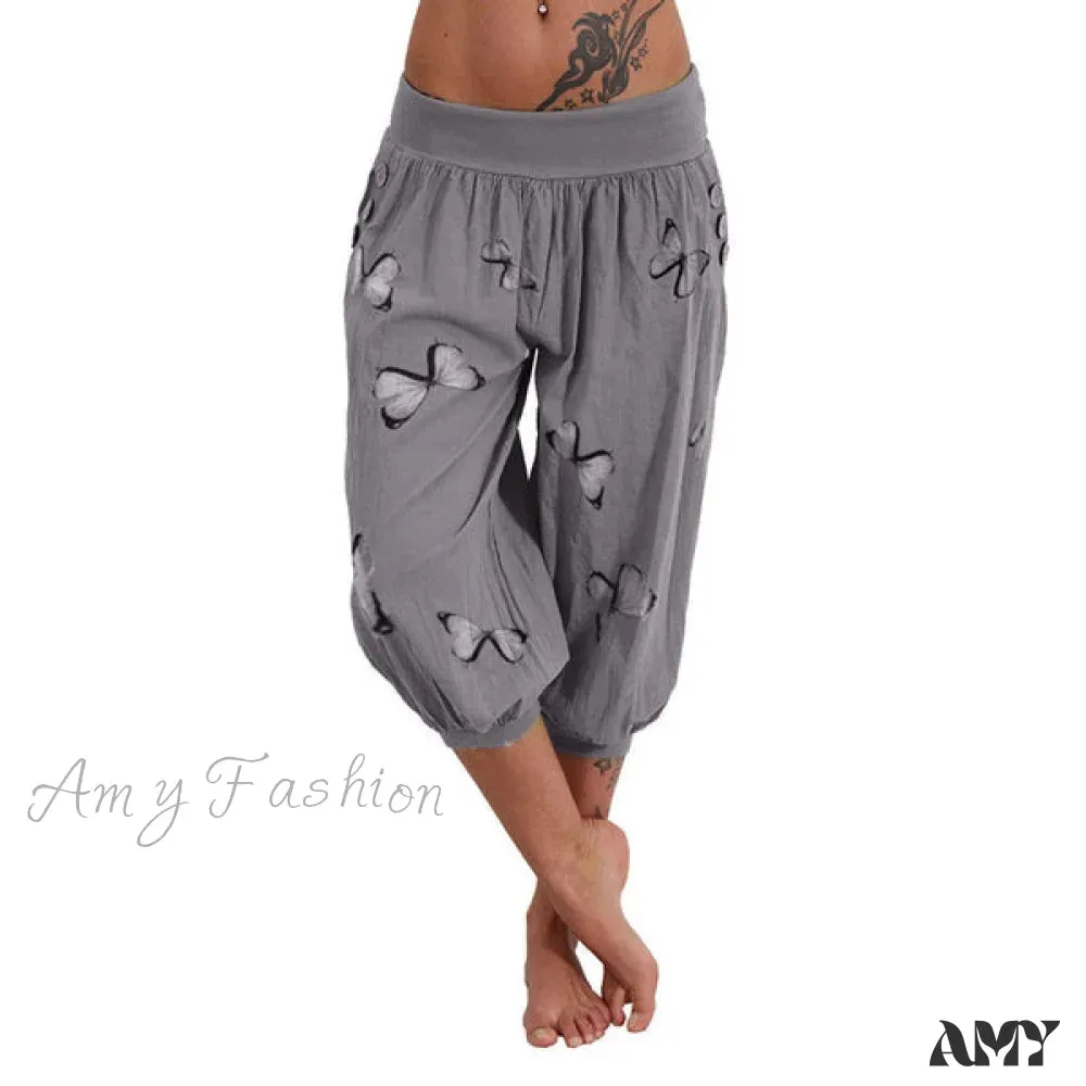 Amy Fashion - High Waist Harem Capris Pants