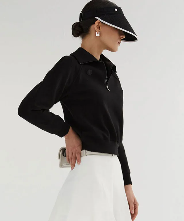 Anell Golf  Airy Round Half Zip-Up - Black