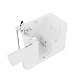 ANZZI Coupe Series 29 in. x 53 in. Left Drain Wheelchair Access Walk-In Whirlpool Tub with Powered Fast Drain in White