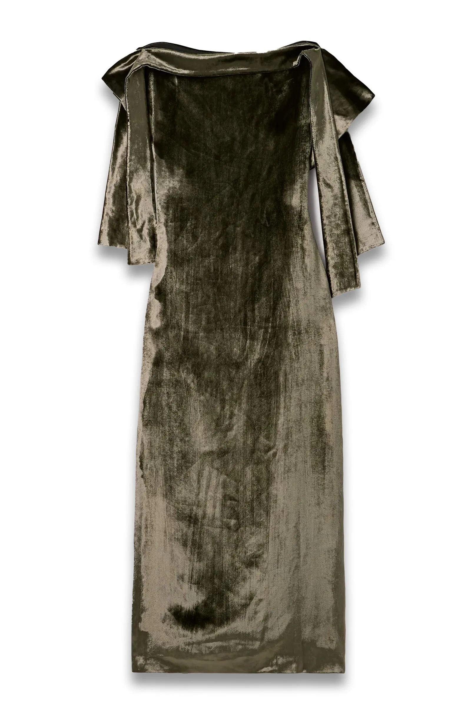 Arya Draped Velvet Midi Dress