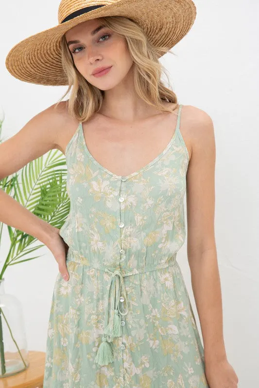 Aubrey Tropical Floral Midi Dress