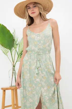 Aubrey Tropical Floral Midi Dress