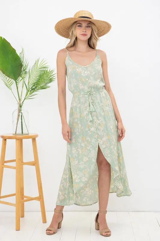 Aubrey Tropical Floral Midi Dress