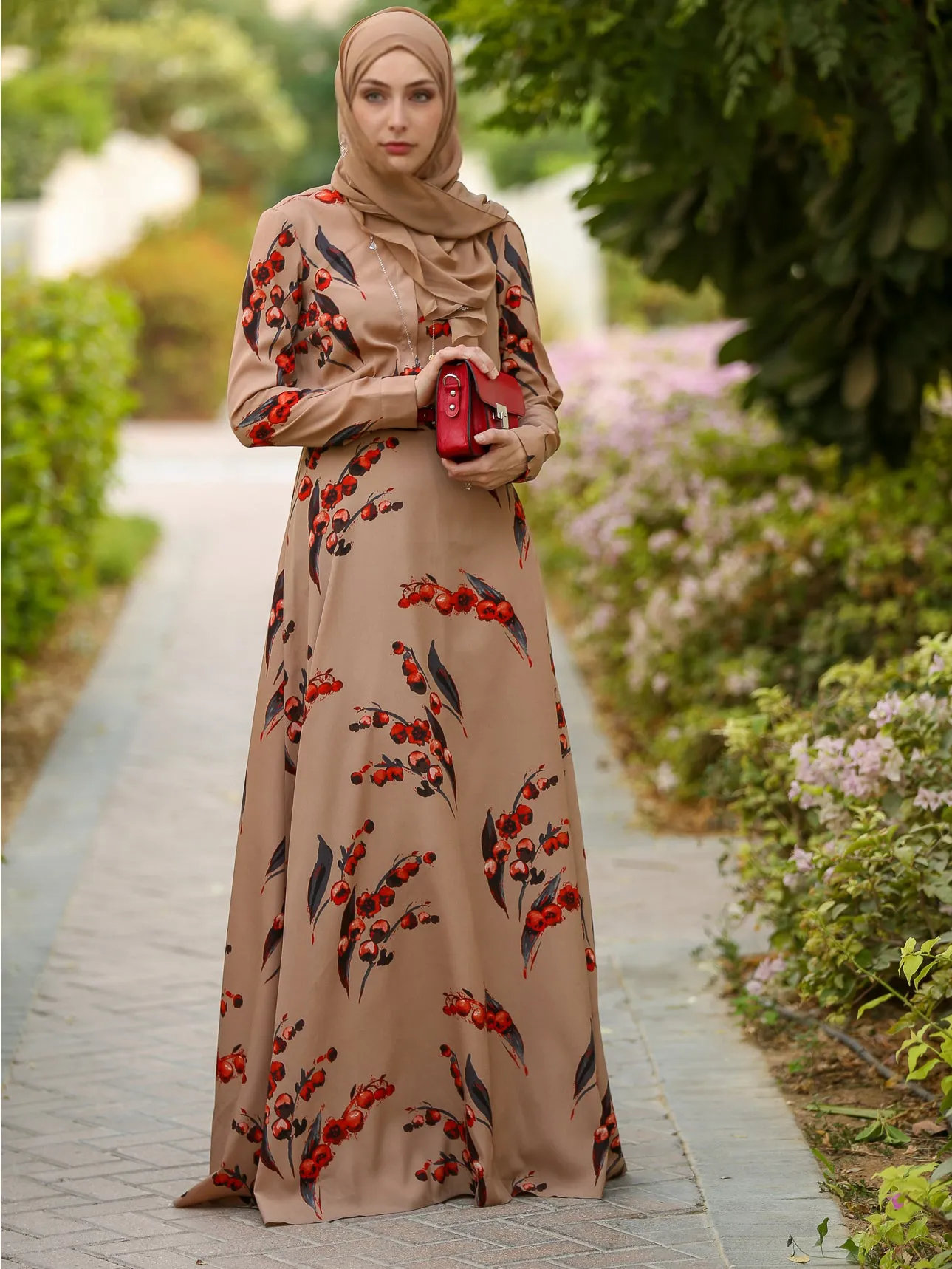 Autumn Cherry Modest Dress