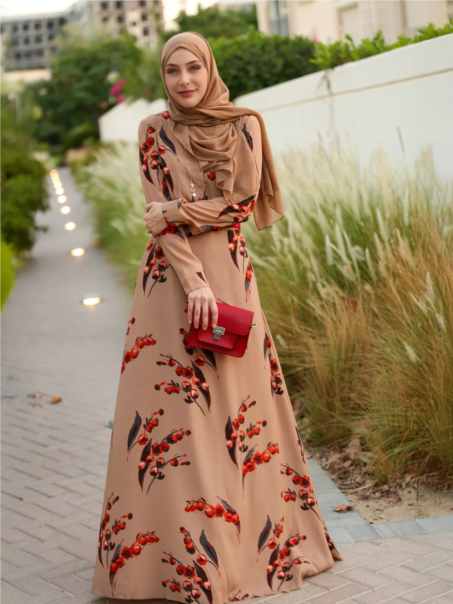 Autumn Cherry Modest Dress