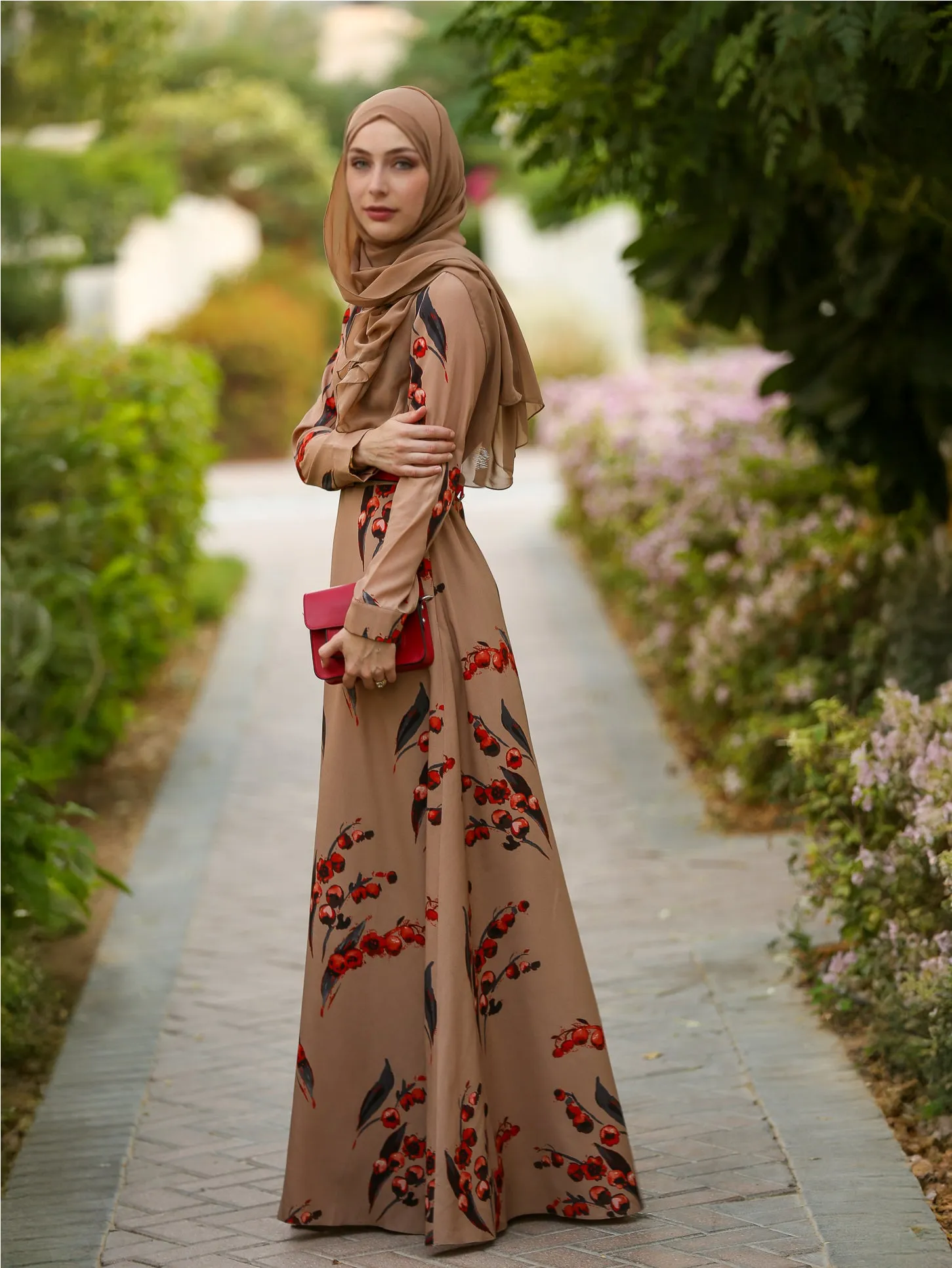 Autumn Cherry Modest Dress