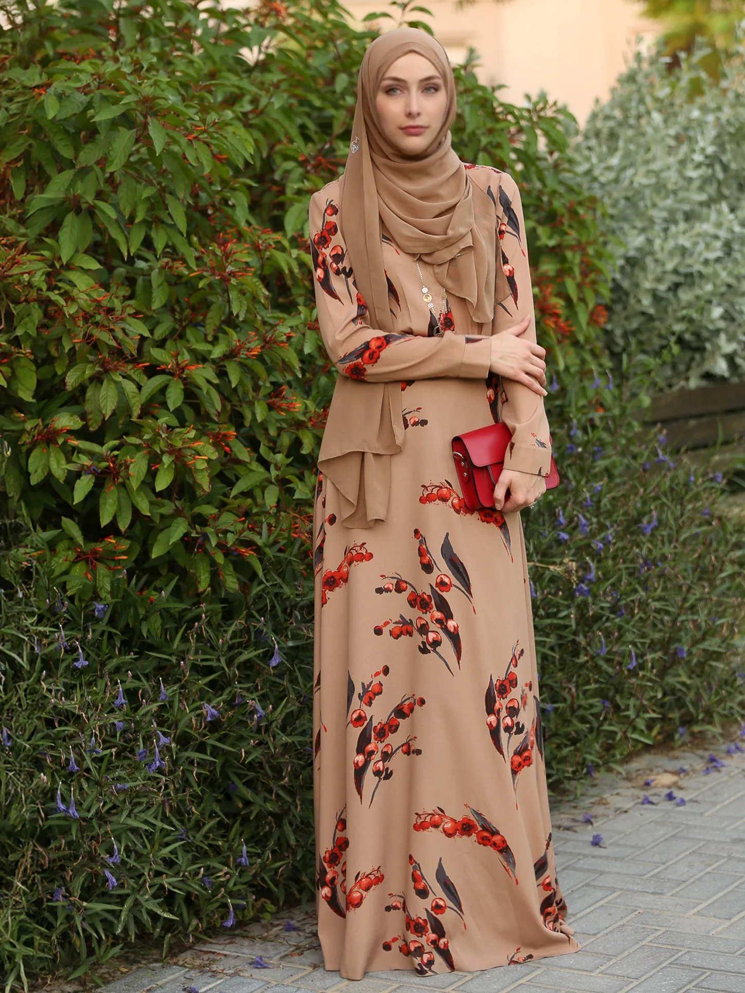 Autumn Cherry Modest Dress