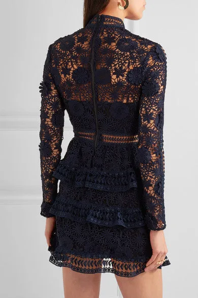 Ava Guipure lace mini dress