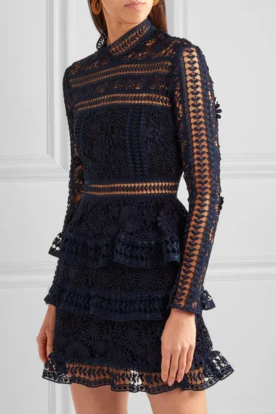 Ava Guipure lace mini dress