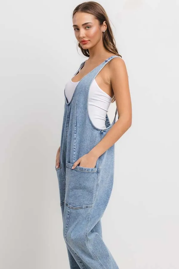 Ava Oversized Denim Jumpsuit