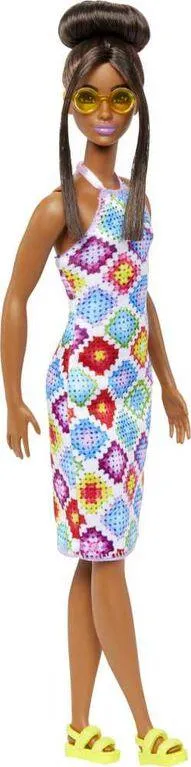 Barbie Fashionistas Doll #210 with Bun and Crochet Halter Dress