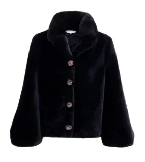 Bell Jacket - Black Faux Fur