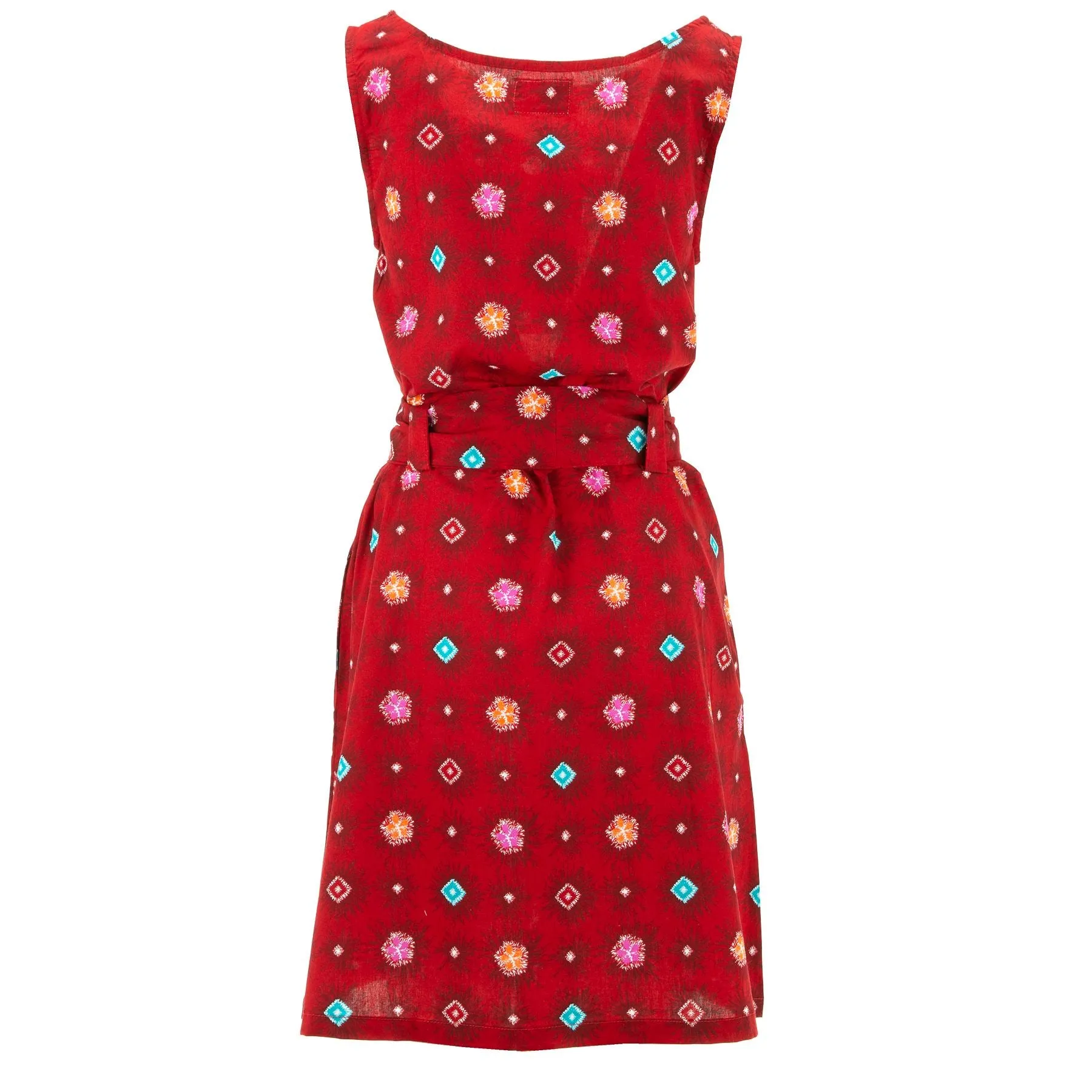 Belted Dress - Red Explosion