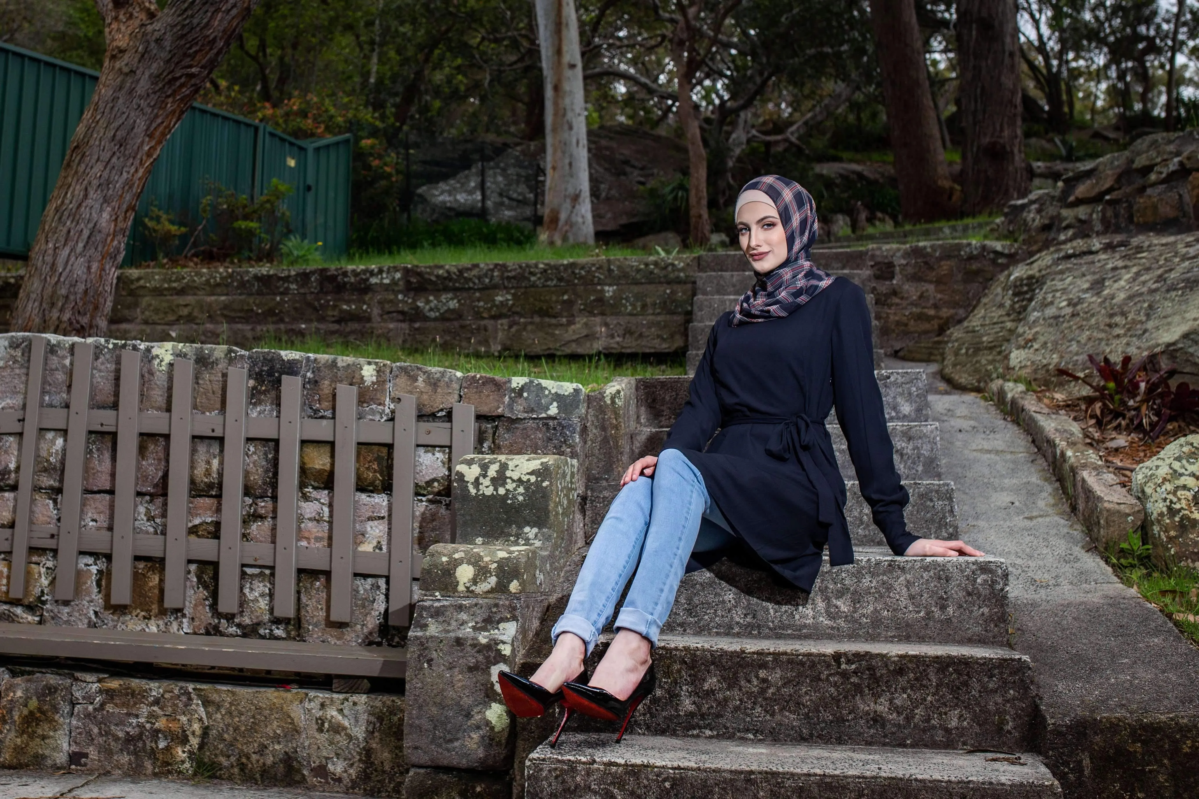 Black Crepe Tunic Top