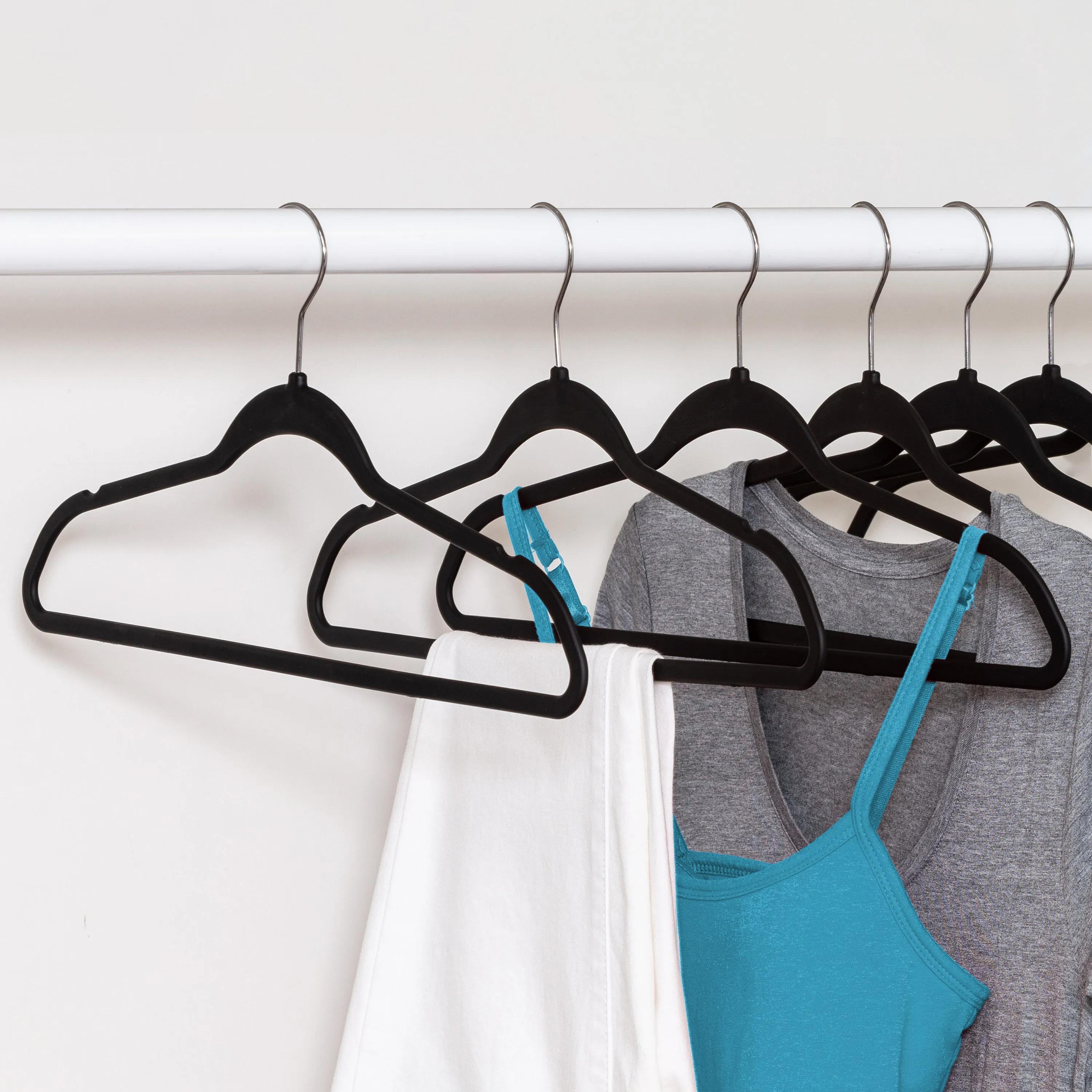 Black Rubber Space-Saving Hangers