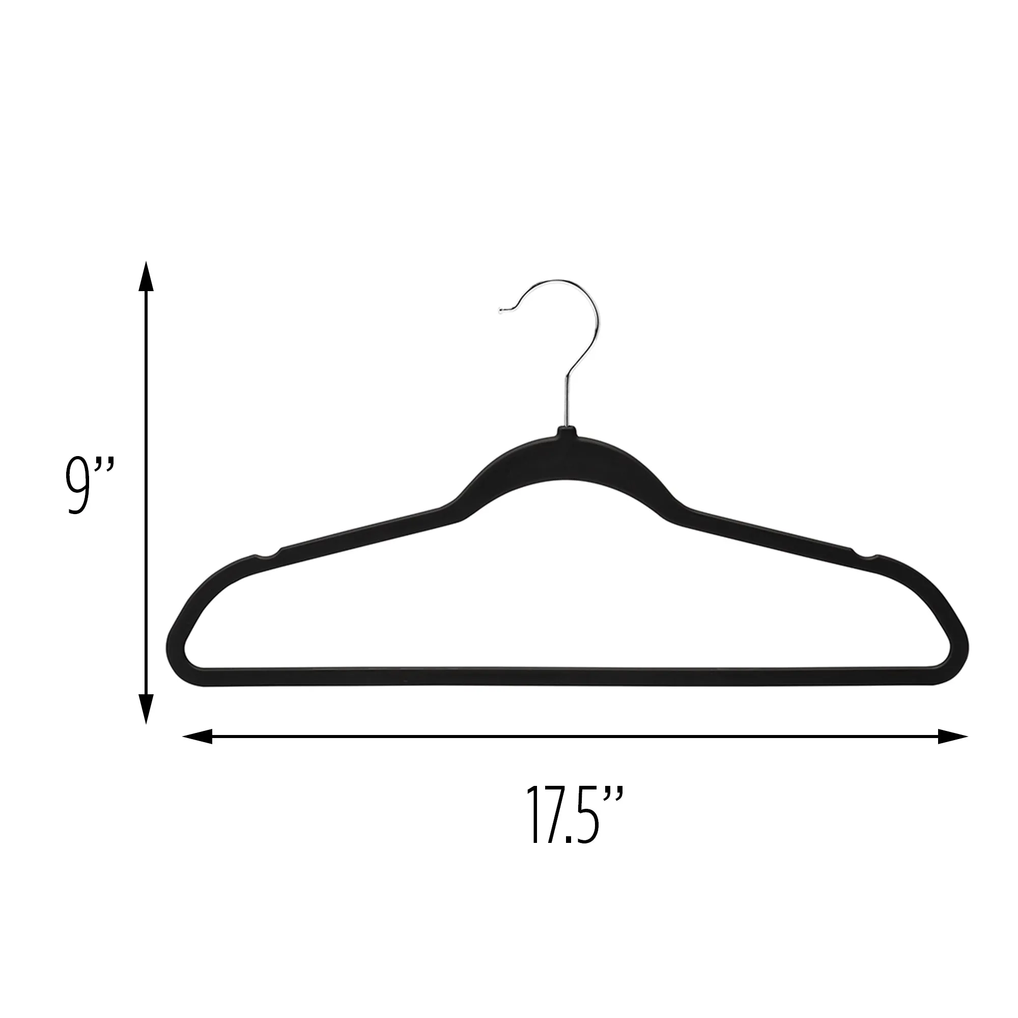 Black Rubber Space-Saving Hangers