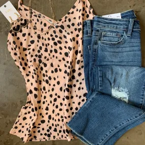 Blush Dalmatian print tank