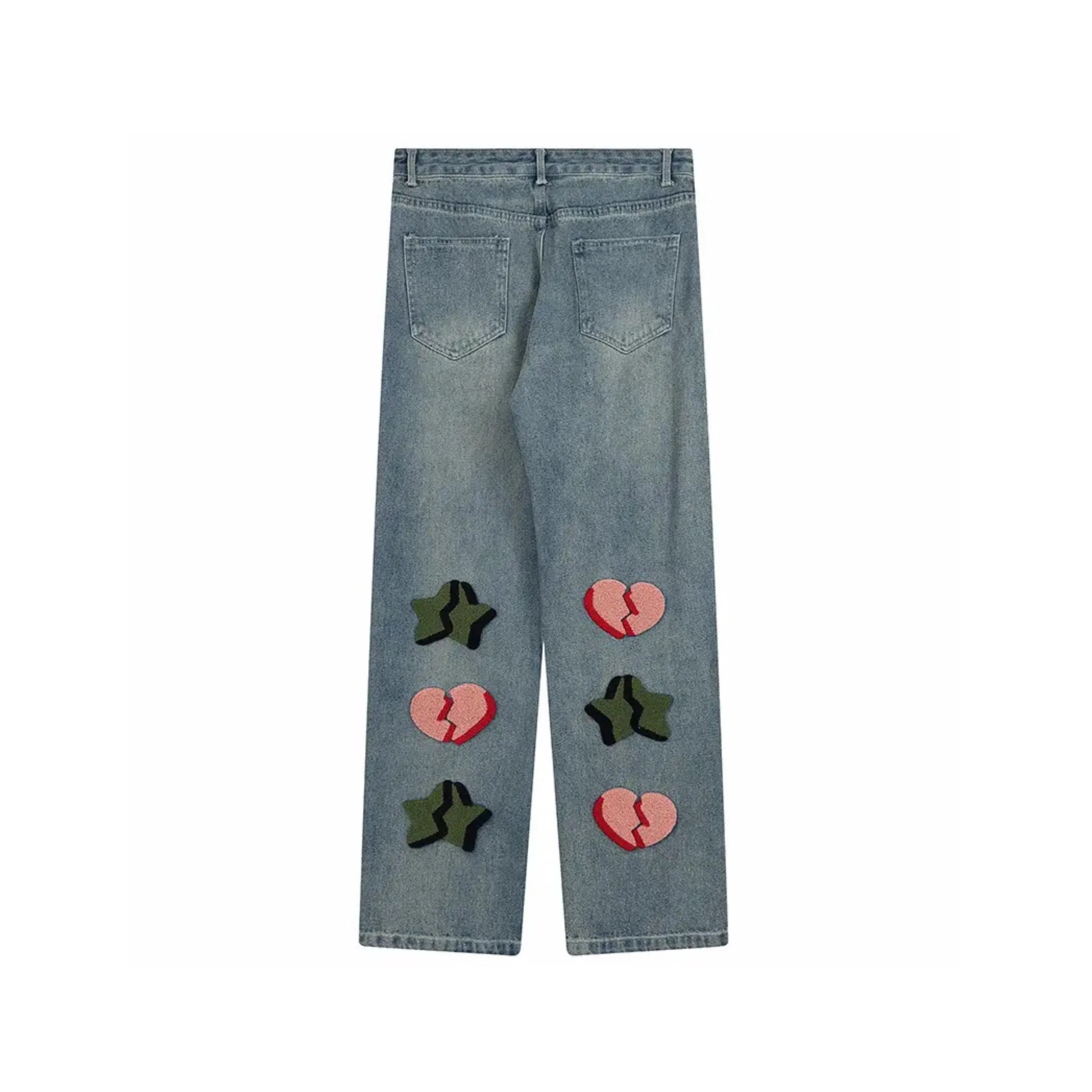 Broken Heart Star Denim Pants