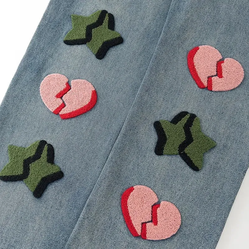 Broken Heart Star Denim Pants