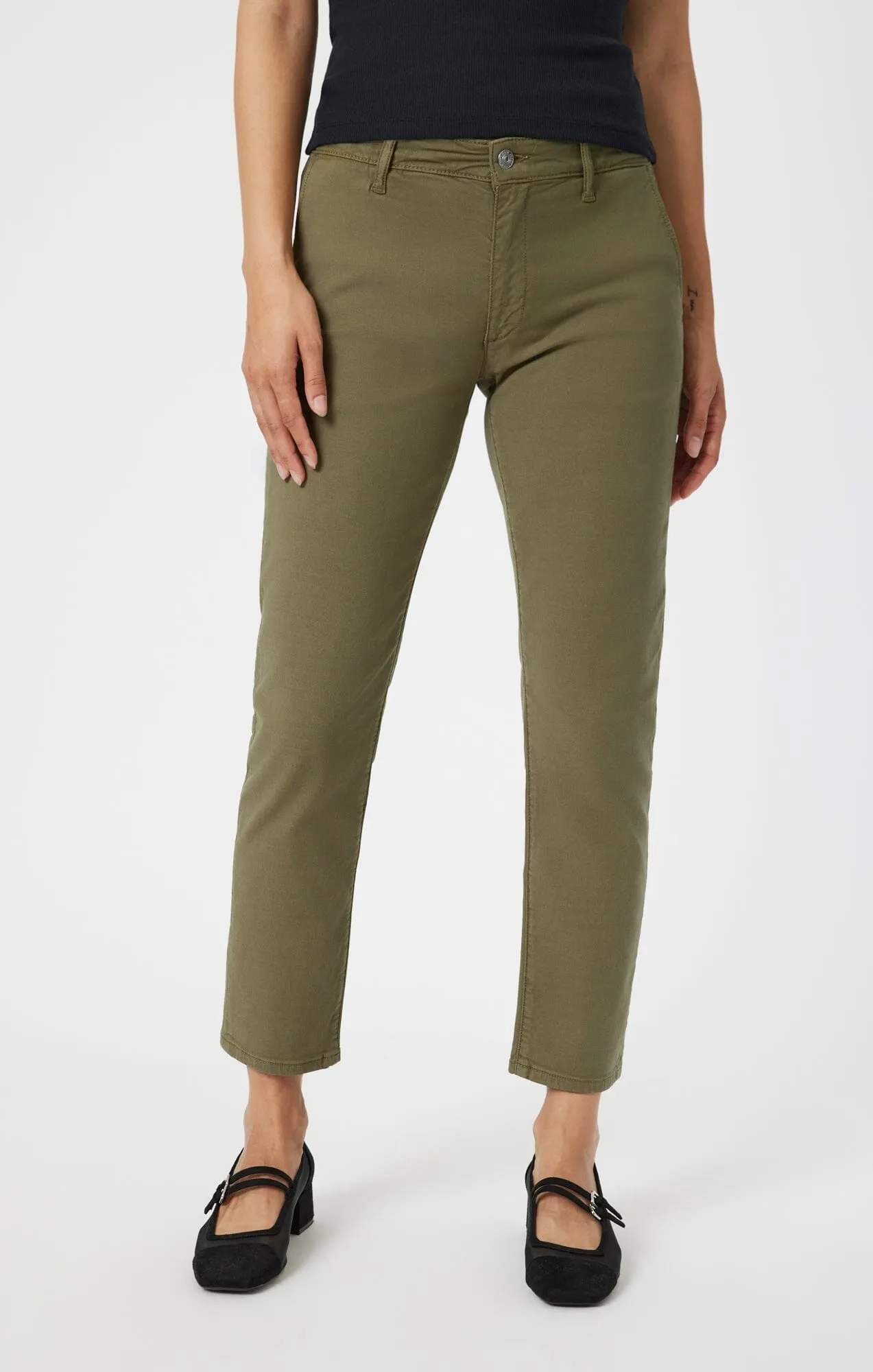 BROOKE SLIM CHINO IN GREEN LUXE TWILL