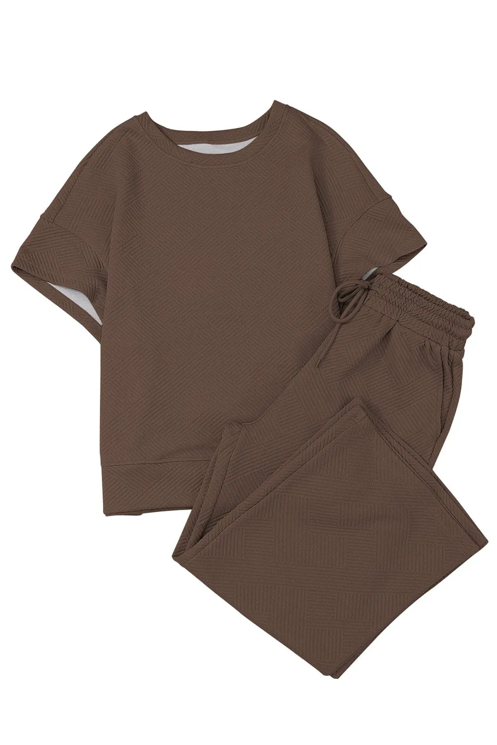 Brown Knit Two-Piece Set