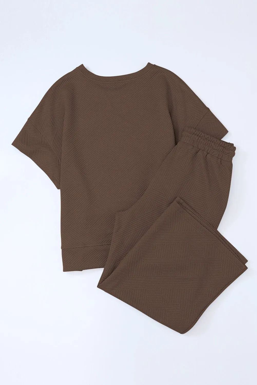 Brown Knit Two-Piece Set