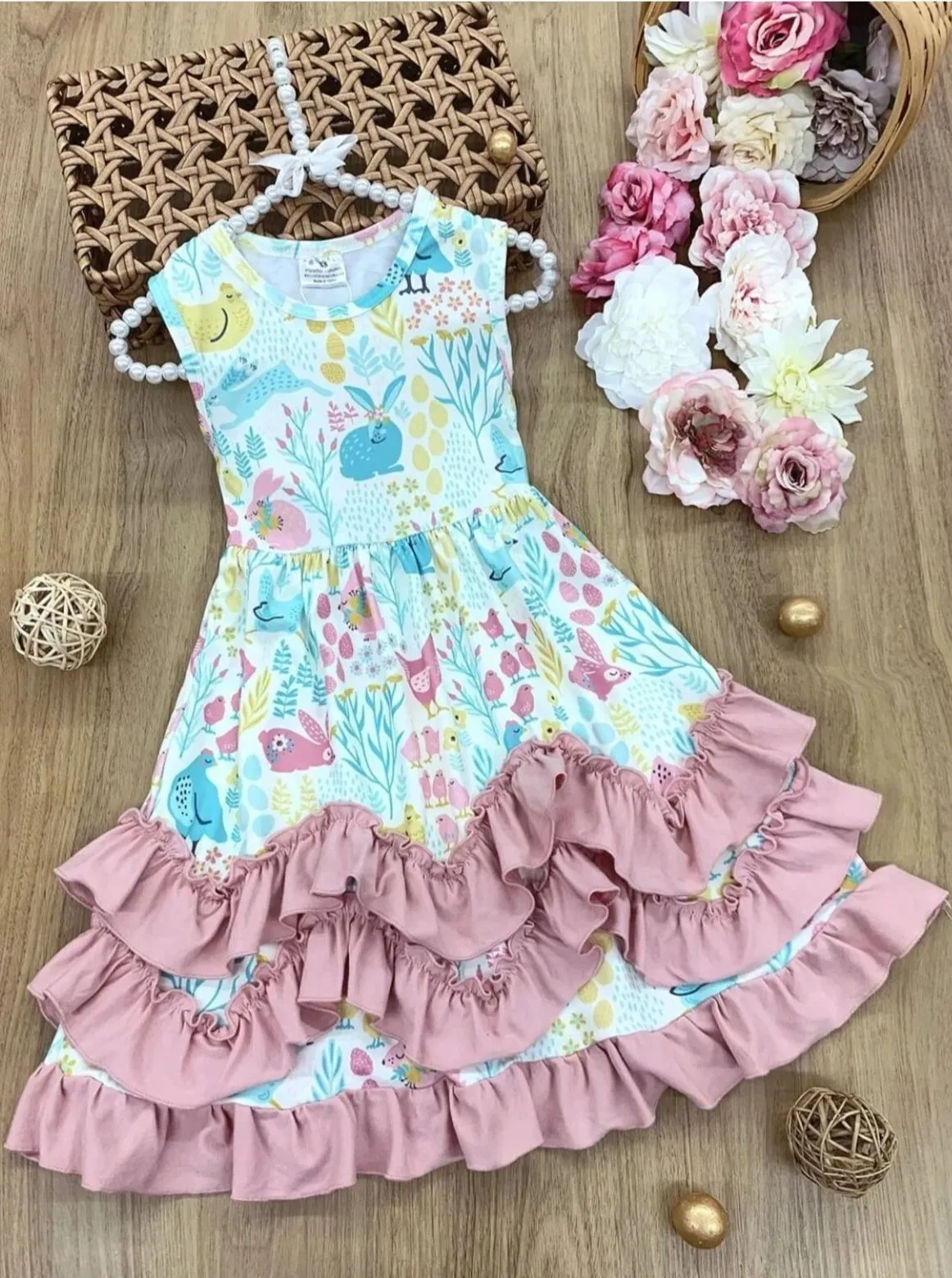 Bunny Blossom Tiered Ruffled Dress