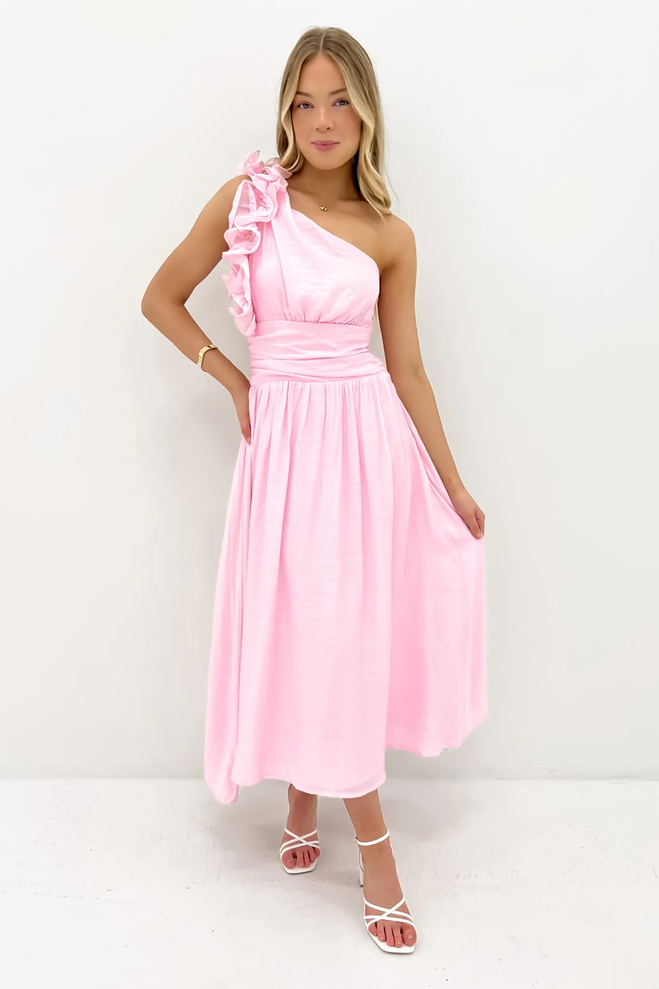 Calista Midi Dress Baby Pink