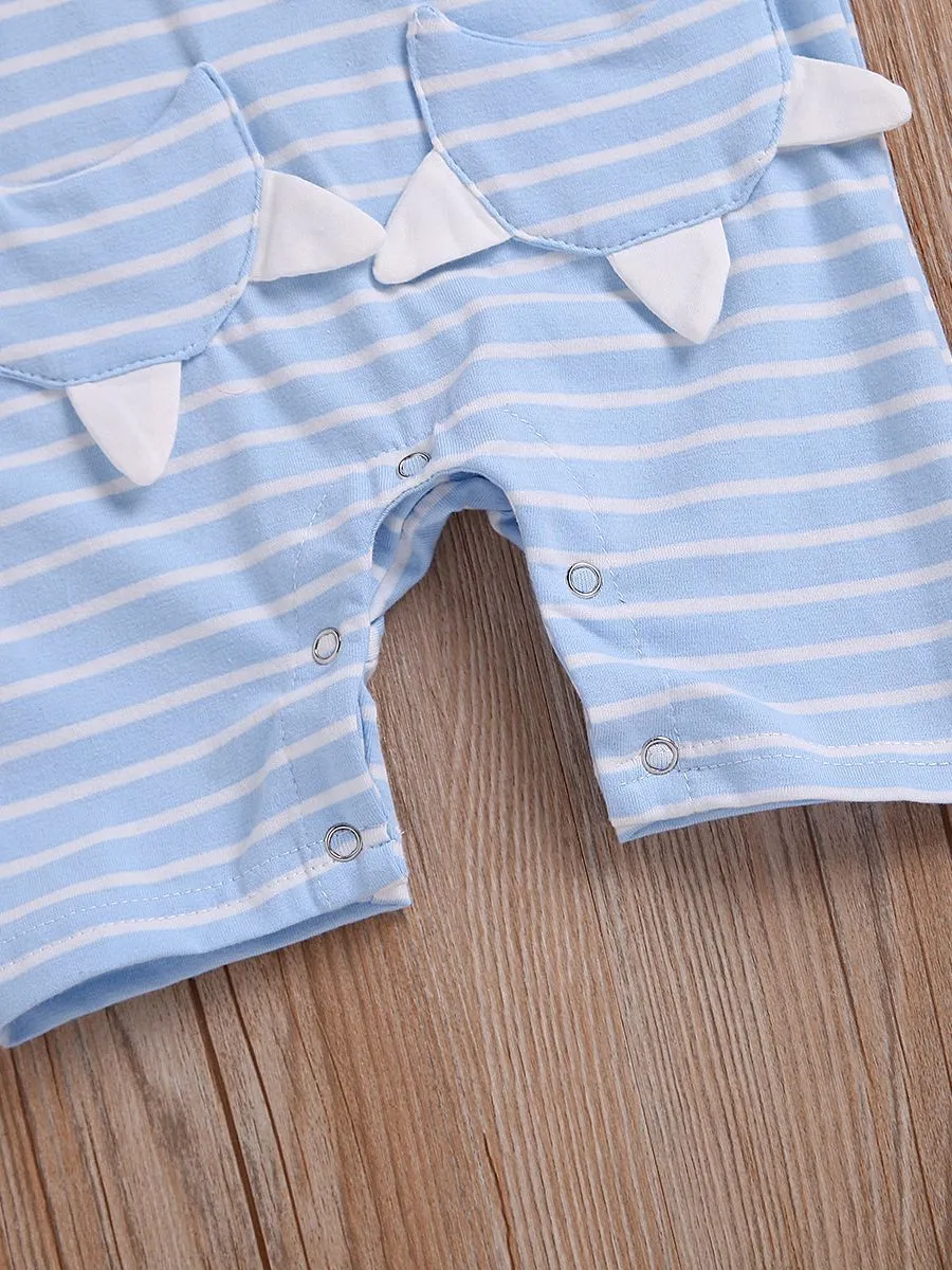 Cartoon Playsuit Animal Striped Short-sleeved Overalls