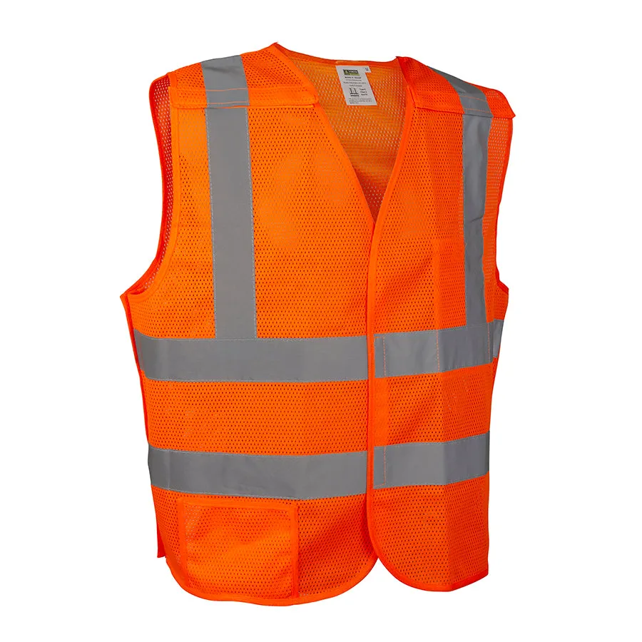 Class 2 Orange Breakaway Vest (5 Point Velcro)