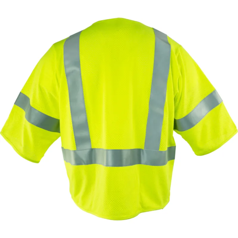 Class 3 Lime Flame Resistant Safety Vest with Sleeves