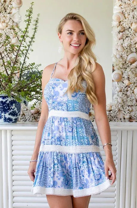 Coastal Blue Sleeveless Olivia Mini Dress