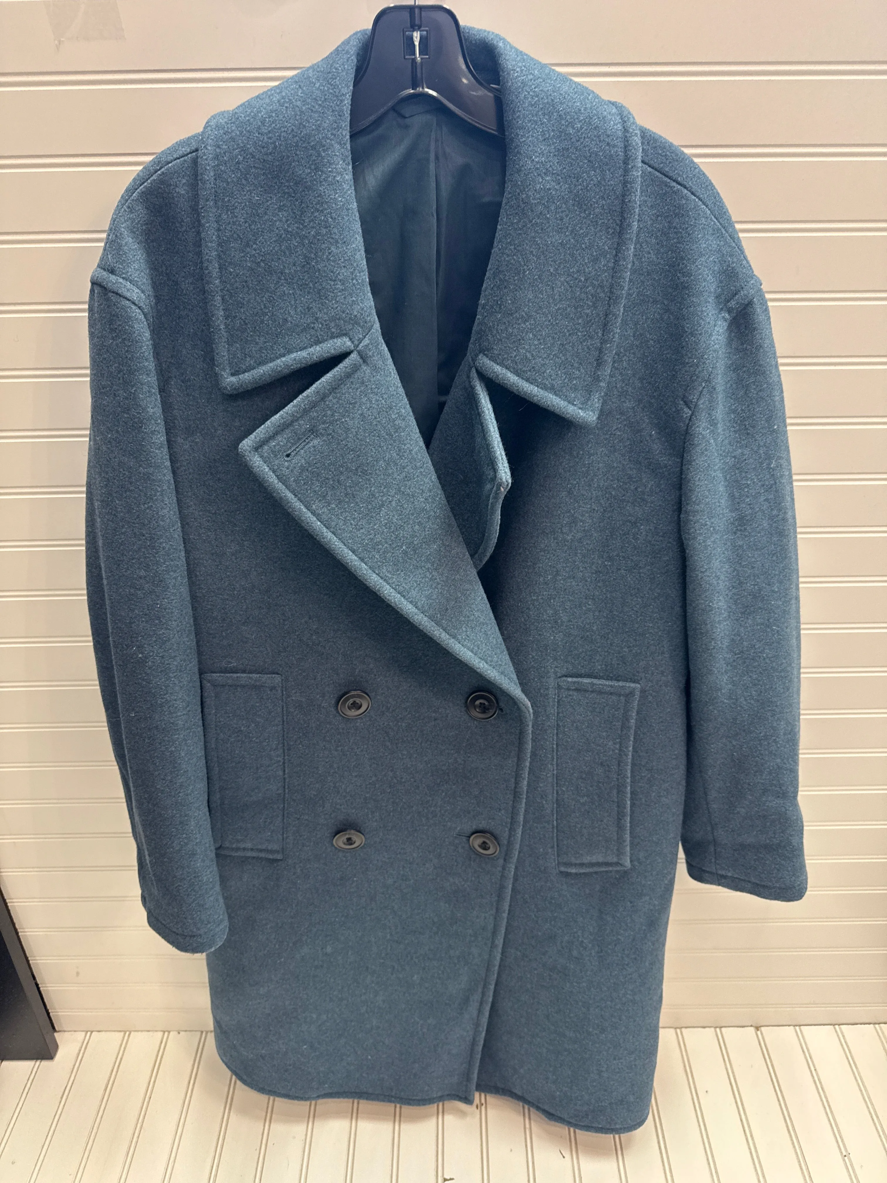 Coat Peacoat By Uniqlo In Blue, Size: S