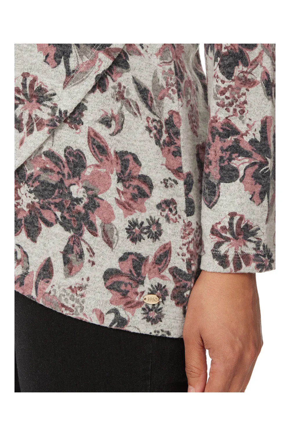 Cross Over All Over Print Floral Top