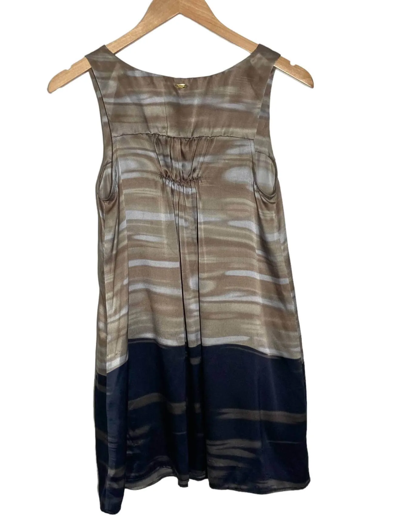 Dark Autumn Brown and Black Watercolor Silk Tunic