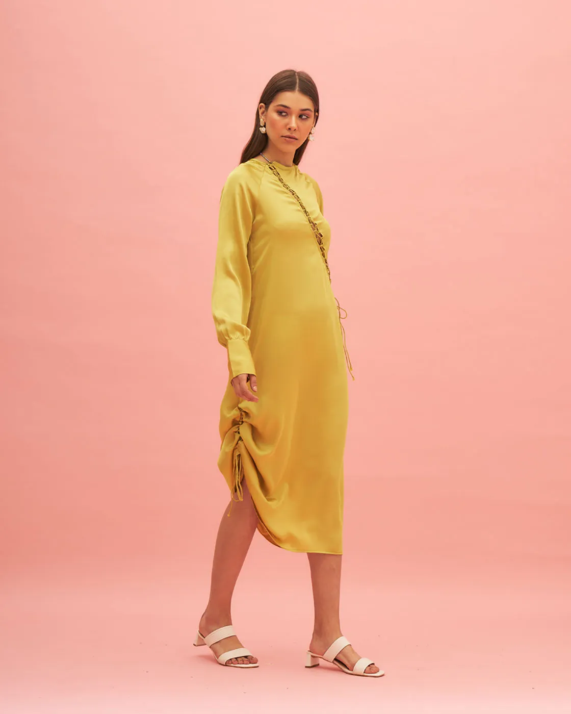 DAYLILY SATIN MIDI DRESS