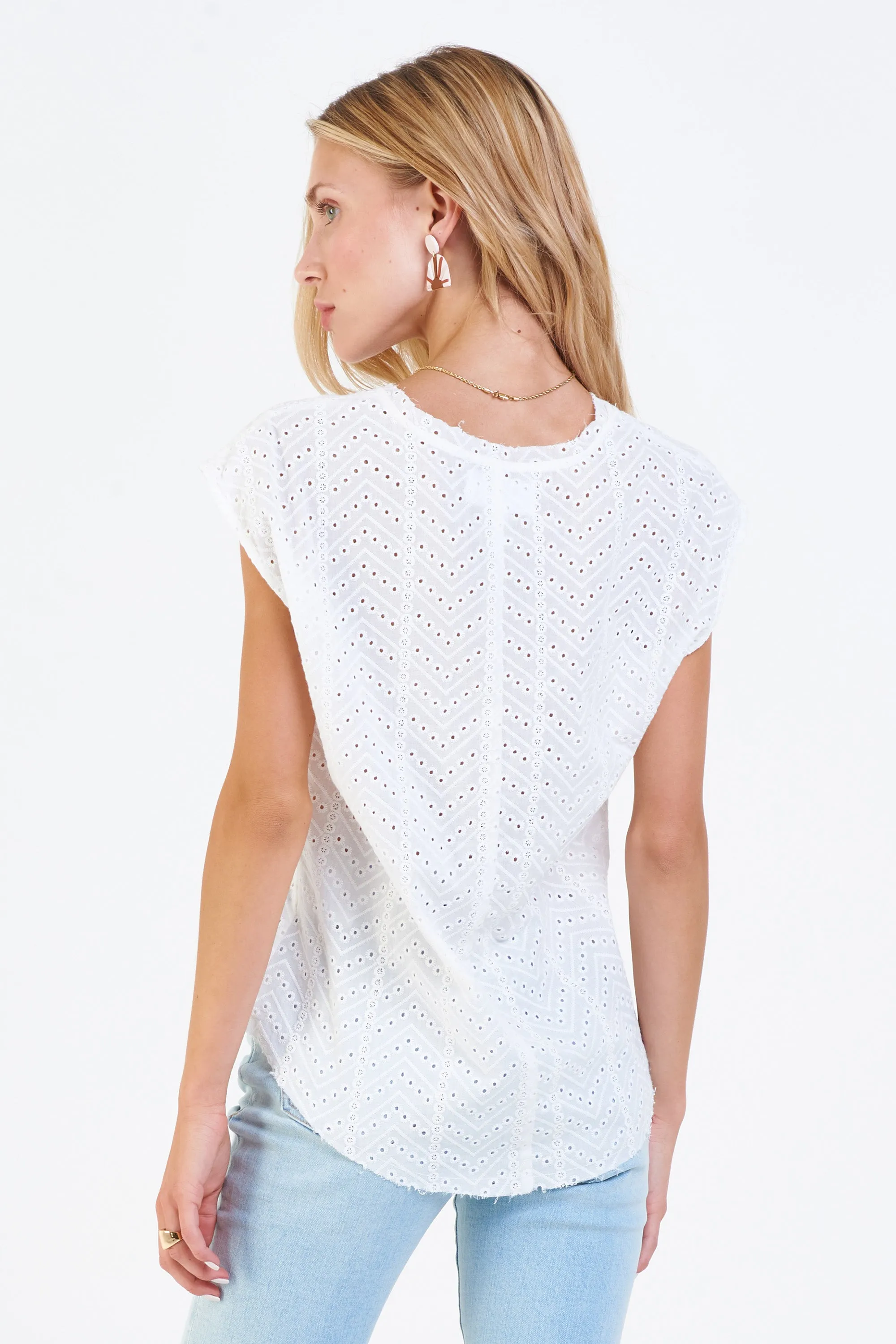 Dear John Yanis White Chevron Top