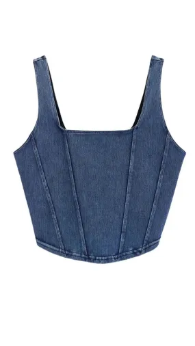 Denim Corset Top - Boxy Fit